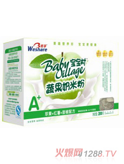 寶寶村蘋(píng)果紅薯甜椒配方果蔬奶米粉