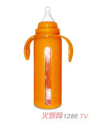 Babykin（貝沁）玻璃+硅膠套標口直身奶瓶240ML