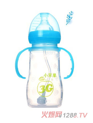 3G小蘋(píng)果軟奶瓶240ML藍(lán)色