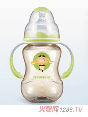 西爾斯母乳實(shí)感寬口徑握把吸管PPSU葫蘆奶瓶260ML