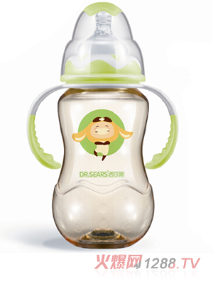 西爾斯母乳實(shí)感寬口徑握把吸管PPSU葫蘆奶瓶330ML