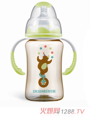 西爾斯母乳實(shí)感寬口徑握把吸管PPSU奶瓶240ML