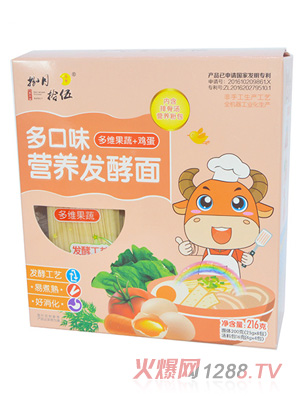 捌月拾伍多口味營(yíng)養(yǎng)發(fā)酵面多維果蔬+雞蛋216g