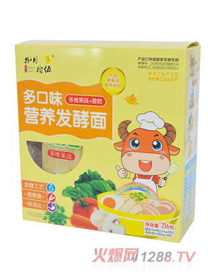 捌月拾伍多口味營(yíng)養(yǎng)發(fā)酵面多維果蔬+香菇216g