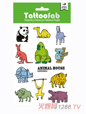 tattoofab兒童紋身貼動物家園