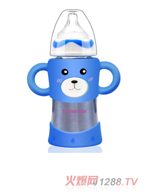 優(yōu)秀媽咪可愛小熊造型保溫奶瓶寬口徑280ml
