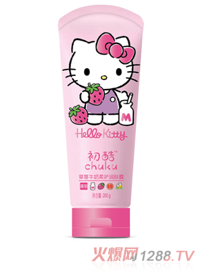 Hello Kitty初酷草莓牛奶柔護潤膚露 200g