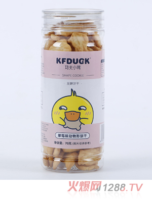 功夫小鴨草莓味動(dòng)物形牛奶味數(shù)字形蔬菜味小魚形餅干70g